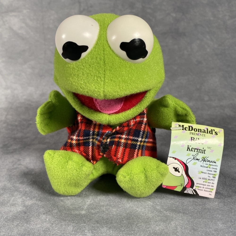 Baby Kermit Baby 7" Plush Stuffed Jim Henson McDonald's Muppets Vintage 1987